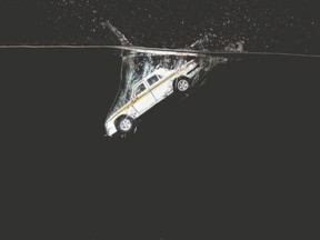 sinking car