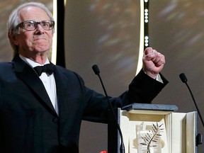Director Ken Loach, Palme d'Or award winner for his film I, Daniel Blake, reacts during the closing ceremony of the 69th Cannes Film Festival in Cannes, France, May 22, 2016. REUTERS/Eric Gaillard