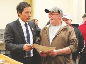 Comedian Jonny Harris took time after his stand-up routine Sunday evening at the Cultural-Recreational Centre (CRC) to sign autographs and have his picture taken with fans. There wasn’t an empty seat in the CRC for his performance, which wrapped up CBC’s Still Standing production in Vulcan.