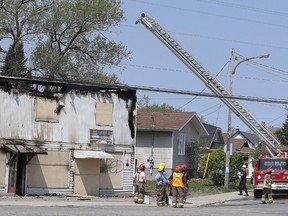 Thirty firefighters were called to the scene of a blaze in Garson in Greater Sudbury, Ont. on Monday May 23, 2016. Gino Donato/Sudbury Star/Postmedia Network