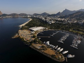 An aerial view shows the Marina da Gloria, which will host the sailing at the 2016 Rio Olympics, in Rio de Janeiro, Brazil, April 25, 2016. (REUTERS/Ricardo Moraes)