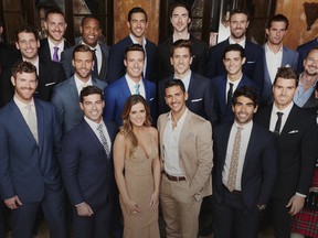 Bachelorette JoJo Fletcher is surrounded by 26 of of “America’s most eligible bachelors.” (ABC photo)