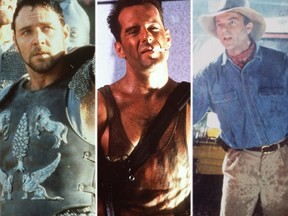 Russell Crowe in Gladiator; Bruce Willis in Die Hard; Sam Neill in Jurassic Park.