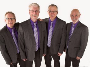 Members of Sarnia's Resolution Quartet, an a cappella barbershop group, recently won first prize in the Senior's Quartet Competition during a recent province-wide contest. From left to right: Tim Mellanby, Rich Lauzon, Doug Robinson and Elwood 'Wood' Hustler. 
Submitted photo for SARNIA THIS WEEK