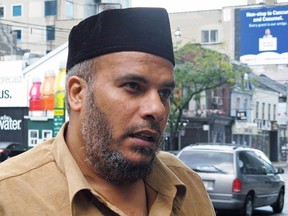 Mahmoud Jaballah, 47, speaks to a reporter outside the Federal Court building in Toronto on Monday, Sept. 28, 2009. The Canadian government's designation of Jaballah as a threat to national security is unreasonable, a federal court judge has ruled. THE CANADIAN PRESS/Colin Perkel.