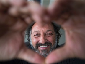 Artist Thierry Guetta, who goes by the name Mr. Brainwash, poses for a photo in Toronto, Ont. on Tuesday May 24, 2016.  Mr. Brainwash is the creator of one of the 100 brain sculptures that are part of The Brain Project, which supports work into brain health at Baycrest Health Sciences in Toronto.  (Ernest Doroszuk/Toronto Sun)