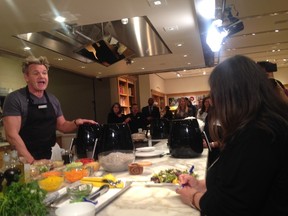 Chef Gordon Ramsay at a cooking demo in New York City.