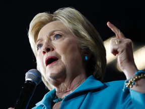 In this photo taken May 24, 2016, Democratic presidential candidate Hillary Clinton speaks in Commerce, Calif. Clinton disregarded State Department cybersecurity guidelines by using a private email account and server, an internal audit found Wednesday, May 25, 2016. (AP Photo/John Locher)