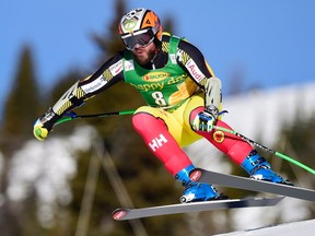 Jan Hudec of Canada skis during the men's World Cup Super-G in Lake Louise, Alta., on Sunday, Nov. 29, 2015. Hudec did not finish the event. (THE CANADIAN PRESS/Frank Gunn)