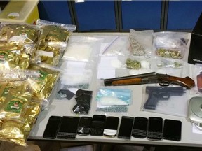 Edmonton Police seized $94,000 in various drugs, firearms and paraphernalia seized over the weekend. SUPPLIED