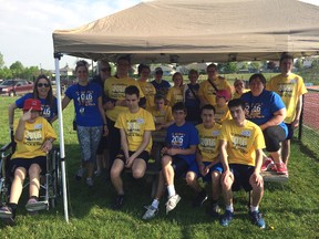 St. Joe's athletes, peer coaches and staff at the school's invitational track and field meet.