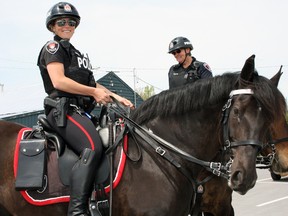 Kingston Police Const. Sarah Groenewegen on Donovon in Kingston, Ont. on Saturday May 21, 2016. Steph Crosier/Kingston Whig-Standard/Postmedia Network