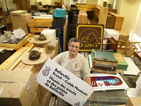 Jason Miller/The Intelligencer
Paul Deryaw, curator for Belleville Scout-Guide Museum, has gone months without finding a new home for more than 60,000 artifacts when current lease expires in about five weeks.
