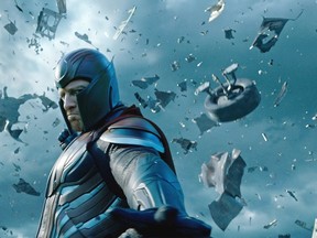 In this image released by Twentieth Century Fox, Magneto, portrayed by Michael Fassbender, appears in a scene from, "X-Men: Apocalypse." (Twentieth Century Fox)