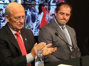 Bryan Murray (left) and Chris Phillips. (Tony Caldwell, Ottawa Sun)