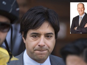 Todd Spencer (inset) is suing CBC for more than $700,000 after being fired, following the internal investigation he led into Jian Ghomeshi's conduct at the broadcaster. (Peter J. Thompson/Postmedia/LinkedIn)