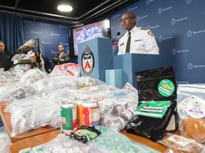 Toronto Police Chief Mark Saunders holds press conference about the raids on stores selling pot and pot products on Friday May 27, 2016. Craig Robertson/Toronto Sun/Postmedia Network