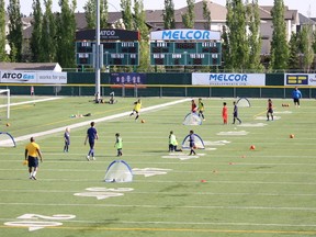 Soccer players aged six to 18 from around the Edmonton area have begun learning soccer the Spanish way. FC Barcelona’s world renowned Escola opened their new Edmonton branch last month at the Fuhr Sports Park in Spruce Grove, running on weeknights from now through October.  - Photo by Mitch Goldenberg