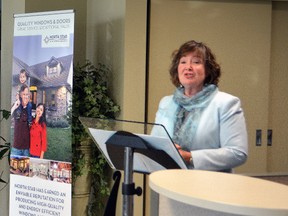 Cambridge MPP Kathryn McGarry officially announces St. Thomas-area manufacturer North Star Windows and Doors has received a $1.2 million grant from the Southwestern Ontario Development Fund at a press conference Friday morning. The money will help fund a four-year, $10 million expansion at the plant.