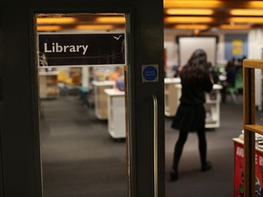 A student enters a library. (Peter Macdiarmid/Getty Images)
