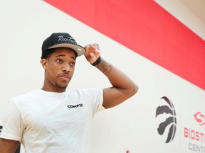 DeMar DeRozan of the Toronto Raptors at the Biosteel Centre in Toronto, Ont. on Saturday May 28, 2016. (Veronica Henri/Toronto Sun/Postmedia Network)