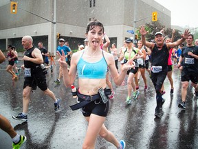 The rain didn't stop the runners during the 10K race part of Tamarack Ottawa Race Weekend Saturday May 28, 2016.