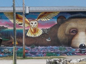 Marlene Jewell/For The  Sudbury Star
When Matthew Garniss bought the old Home Hardware Building and was innovating it, he met three world-class artist in Toronto and brought them home to Providence Bay, to create this beautiful mural.