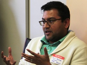 Dr. Sudit Ranade, Lambton County's medical officer of health, speaks about his vision for a health system in Ontario at a health-care roundtable in Sarnia in early May. Tyler Kula/Sarnia Observer/Postmedia Network