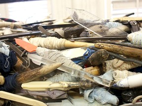 Prison shivs confiscated at Millhaven between 2004 and 2008 on display at the Correctional Service Museum on King Street in Kingston on Wednesday May 25 2016. Victoria Gibson For the Kingston Whig-Standard/Postmedia Network