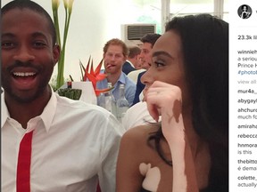 Model Winnie Harlow posted this photo of Prince Harry Photobombing her on Instagram. (instagram.com/winnieharlow)