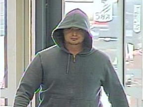 Strathcona County RCMP requested the public's assistance identifying this man, accused of robbing a Royal Bank in Sherwood Park on May 16, 2016.