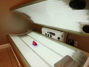 This Dec. 9, 2011 file photo shows an open tanning bed in Sacramento, Calif.  (AP Photo/Rich Pedroncelli, File)