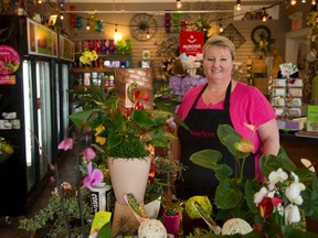 Lisa Hope has opened Lovebird Flowers on Horton Street. (MIKE HENSEN, The London Free Press)