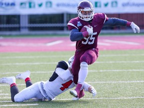 McMaster University product Declan Cross turned a few heads at Argos camp on Tuesday when he made a spectacular one-handed grab. (Dave Thomas/Toronto Sun)