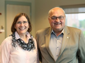 Dr. Janet McElhaney, medical director of Health Sciences North Research Institute, and Dr. Denis Roy, president and CEO of HSN, spoke to The Sudbury Star in Sudbury, Ont. on Tuesday May 31, 2016. John Lappa/Sudbury Star/Postmedia Network
