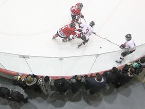 Hockey Winnipeg has expanded its bodycheck ban. (KEVIN KING/WINNIPEG SUN FILE PHOTO)