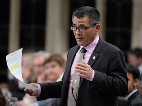 Minister of Fisheries, Oceans and the Canadian Coast Guard Hunter Tootoo answers a question during Question Period in the House of Commons on Parliament Hill in Ottawa on May 5, 2016. THE CANADIAN PRESS/Adrian Wyld