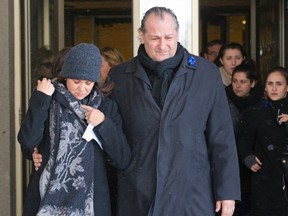 Georgia and Chris Christidis  leave court after Jared Dejong pleaded guilty to impaired driving in death of their daughter Andrea in London, Ont. on Wednesday March 2, 2016. Derek Ruttan/The London Free Press/Postmedia Network