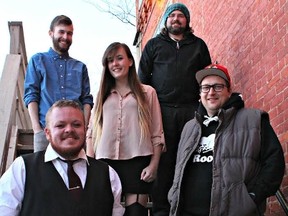 Members of Project Mantra are (front row) Leigh Bursey, Matt Vanderbaaren; (middle): Audrey Cahoon; (back row from left): Alex Hodges and Justin Steacy. (Photo by Harley Edgely - Photos by Harley)