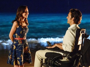 Emilia Clarke as Lou Clark and Sam Clafin as Will Traynor in the romantic drama Me Before You. (Photo courtesy of Warner Bros. Pictures/Metro-Goldwyn-Mayer Pictures)