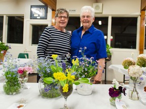 Horticulture judge Gwen Scarrow, left, stands with the Ripley and District Horticultural Society president Ann Finlayson. (Darryl Coote/Kincardine News & Lucknow Sentinel)