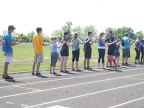 Grade 12 student Evan Krebs was the runner for the event. (Justine Alkema/Clinton News Record)