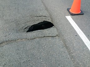 A sinkhole has appeared on The Kingsway.