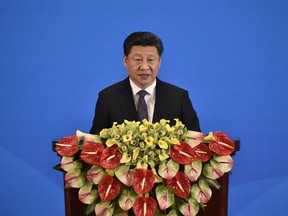 China's President Xi Jinping delivers a speech at the opening ceremony of the fifth regular foreign ministers' meeting of the Conference on Interaction and Confidence Building Measures in Asia (CICA) at the Diaoyutai State Guesthouse on April 28, 2016 in Beijing, China. (Photo by Iori Sagisawa-Pool/Getty Images)