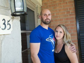 Craig Glover/The London Free Press
Ryan Petz and Jessica O?Regan had an unexpected visit from a upset client of People Helping People. The couple were able to calm the woman down enough to take her back to her group home on Clarke Road.