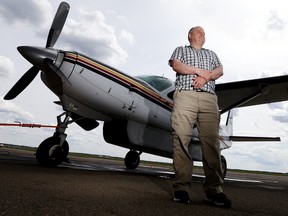 McMurray Aviation owner Wade Komarnisky poses for a photo at his aircraft hangar at the Fort McMurray Airport, in Fort McMurray Alta. on Thursday June 2, 2016. Photo by David Bloom Postmedia wildfires wildfire. David Bloom/Postmedia Network