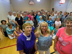 Marilyn Flynn, left, JoAnn Chafee and Jane Szturm were involved in the reunion and 50th anniversary of the Ladies Day Out group at the Bob Hayward Y in London. Flynn started the group 50 years ago, for young moms in London. (MIKE HENSEN, The London Free Press)