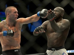Elvis Mutapcic of Bosnia and Kevin Casey during their middleweight bout at UFC 199 at The Forum on June 4, 2016 in Inglewood on June 4, 2016. (Jayne Kamin-Oncea/Getty Images/AFP)
