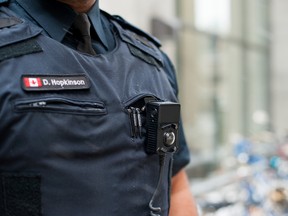 Body-worn camera on Toronto Police. (Supplied)