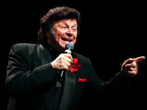 Canadian rock and roll singer Bobby Curtola performs on Dec. 19, 2015 at Showplace Performance Centre in Peterborough, Ont. (Clifford Skarstedt/Postmedia Network)